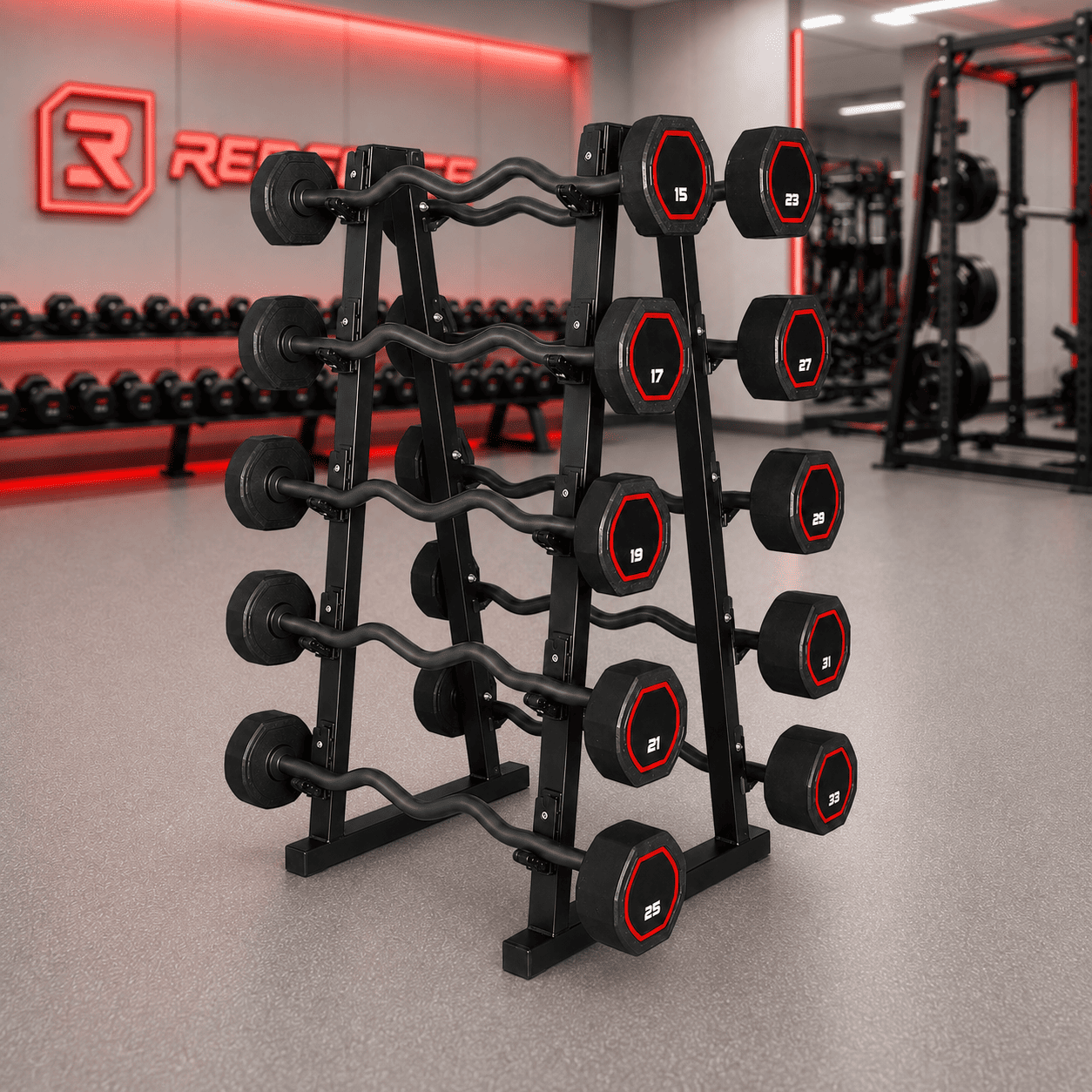Kit Barra Monobloco Injetada W Pegada Injetada 15kg a 33kg com Suporte RedForce