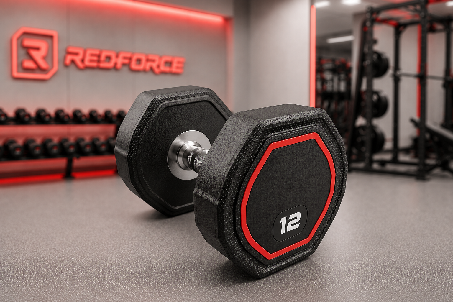 Dumbell Monobloco Injetado Pegada Inox RedForce