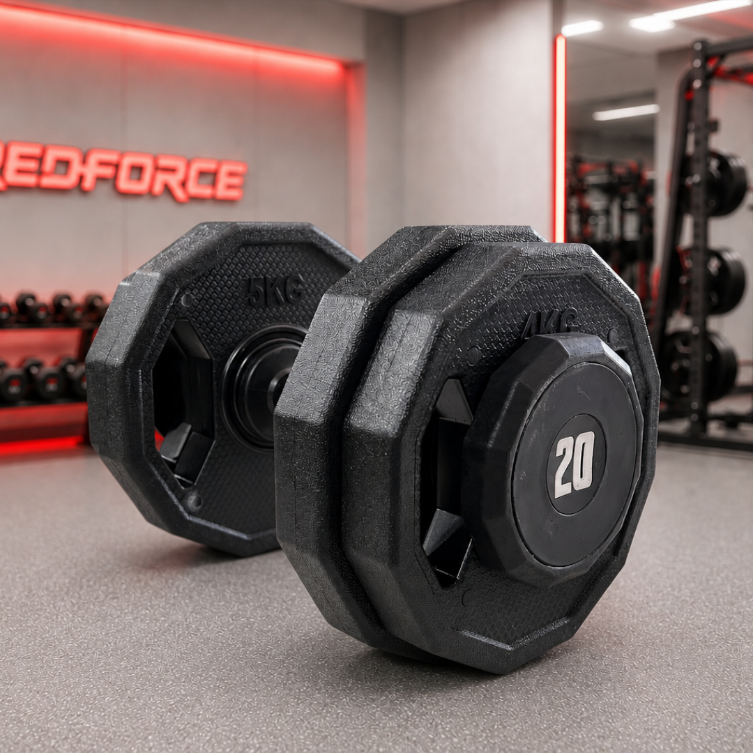 Dumbell Montado Decagonal Pegada Injetada